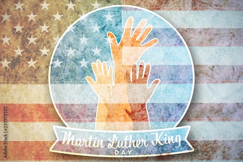 Composite image of martin luther king day with hands