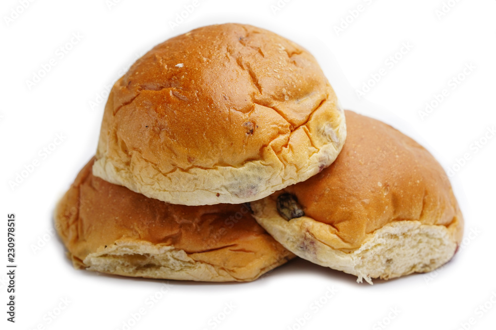 Bread with cranberry on white background. Bread with cranberry on white background.