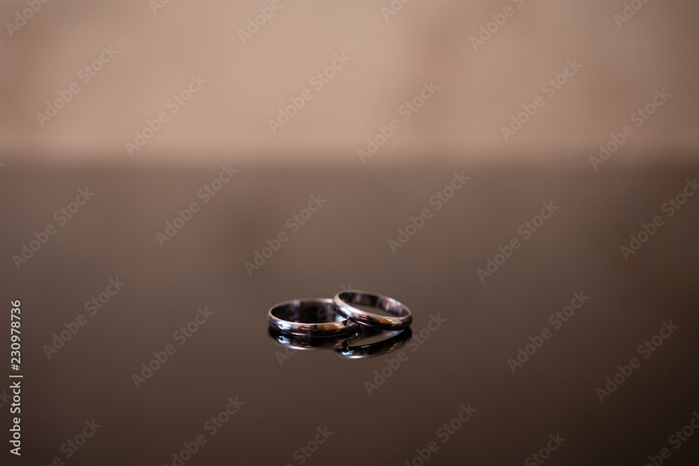 Pair of gold rings for wedding ceremony Pair of gold rings for wedding ceremony