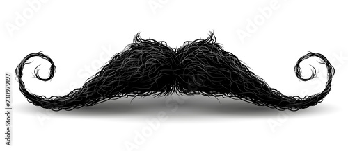 Perfect hipster mustache. Illustration with charm, Isolated on white background