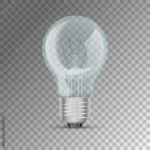 Realistic lit light bulb