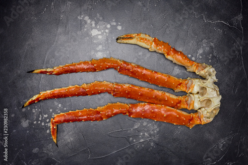 King Crab claw on black background