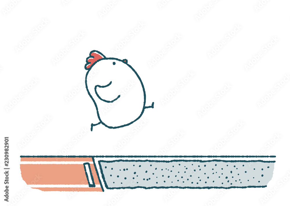ゆるいにわとりの幅跳び1 Stock イラスト Adobe Stock