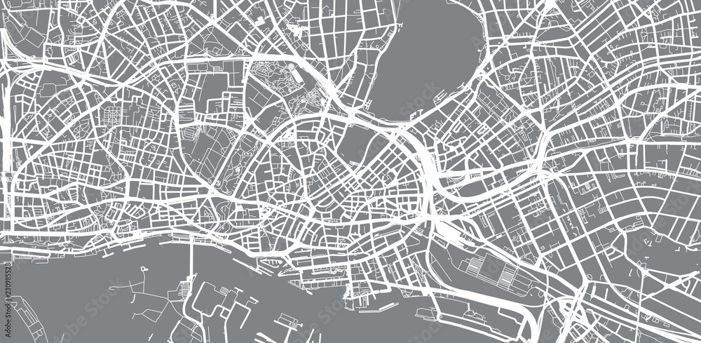 Obraz premium Urban vector city map of Hamburg, Germany