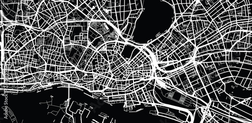 Urban vector city map of Hamburg, Germany