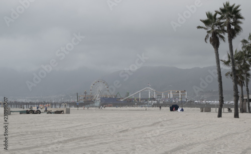 Santa Monica beach and pier, California