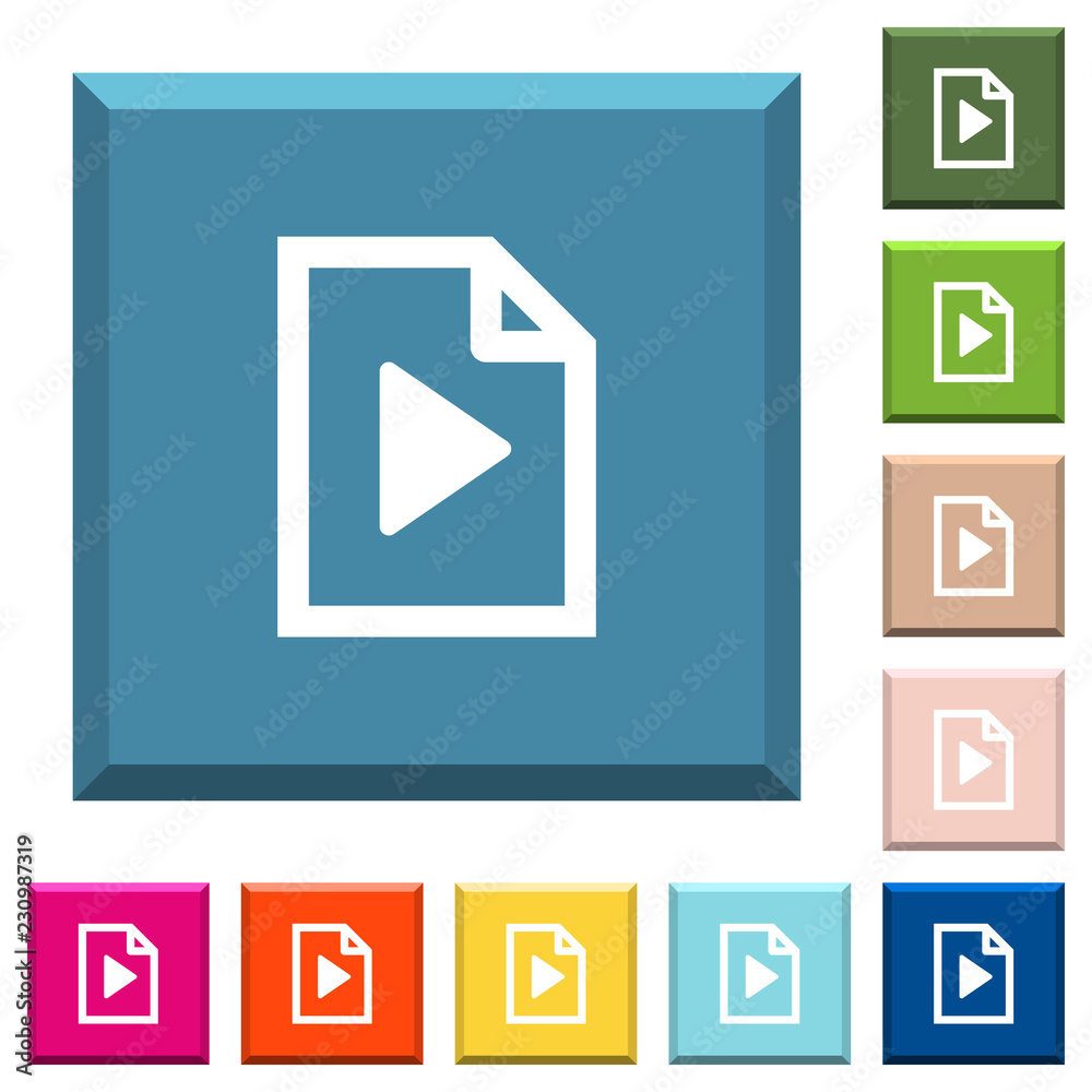 Playlist white icons on edged square buttons Playlist white icons on edged square buttons