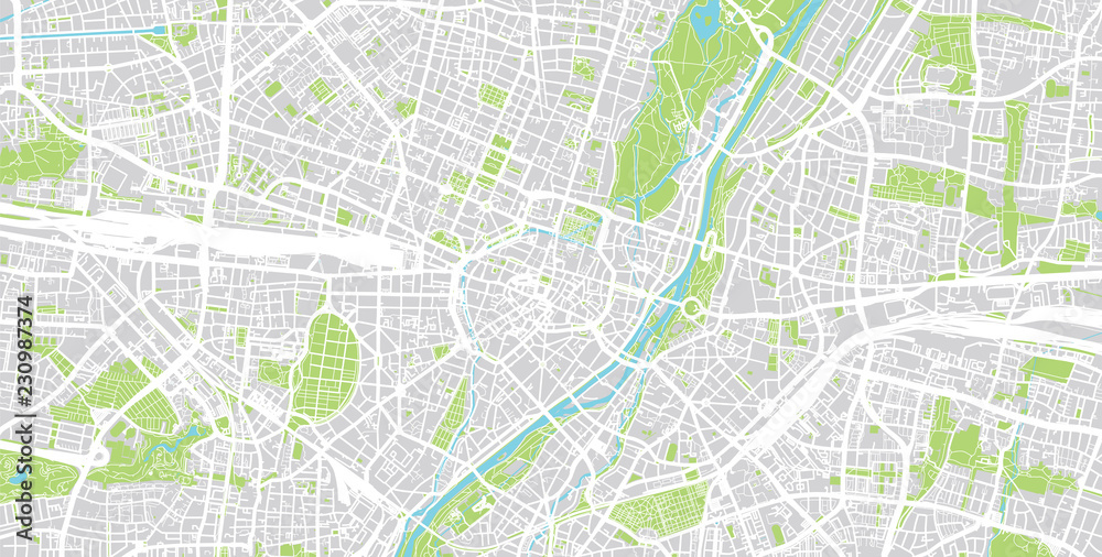 Naklejka premium Mapa miasta miejskiego wektor Monachium, Niemcy