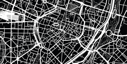 Urban vector city map of Munich, Germany