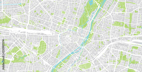 Urban vector city map of Munich  Germany