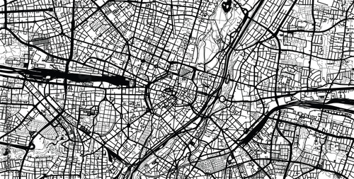 Urban vector city map of Munich, Germany