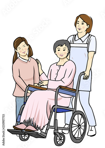 介護　車椅子　家族