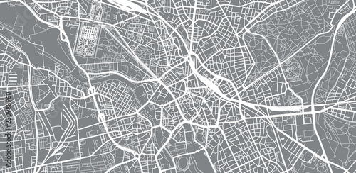 Urban vector city map of Hanover, Germany photo