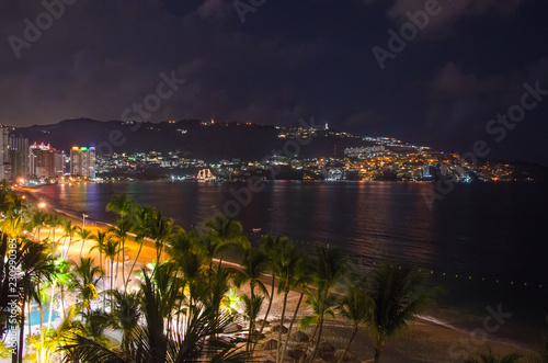 Acapulco beach at night