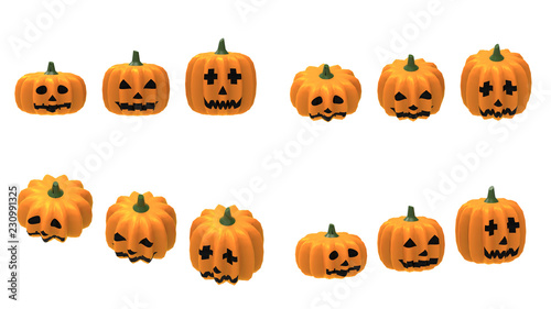 Halloween Pumpkins 3d rendering