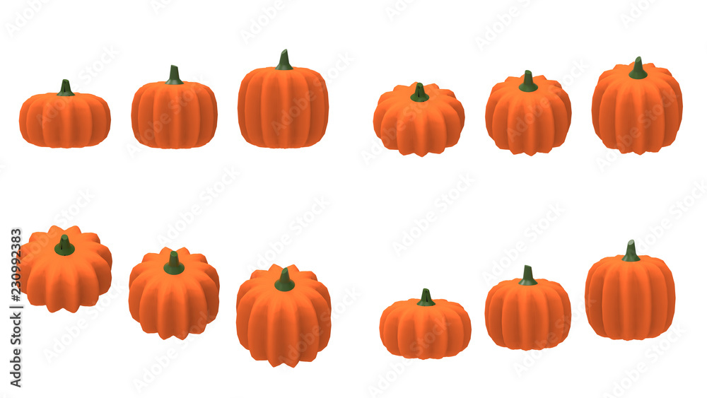 Pumpkins 3d rendering