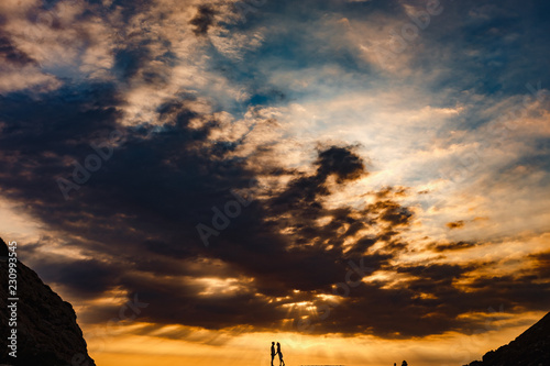 couple in love at sunset