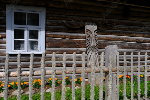 Wooden house at Baltic seashore photo