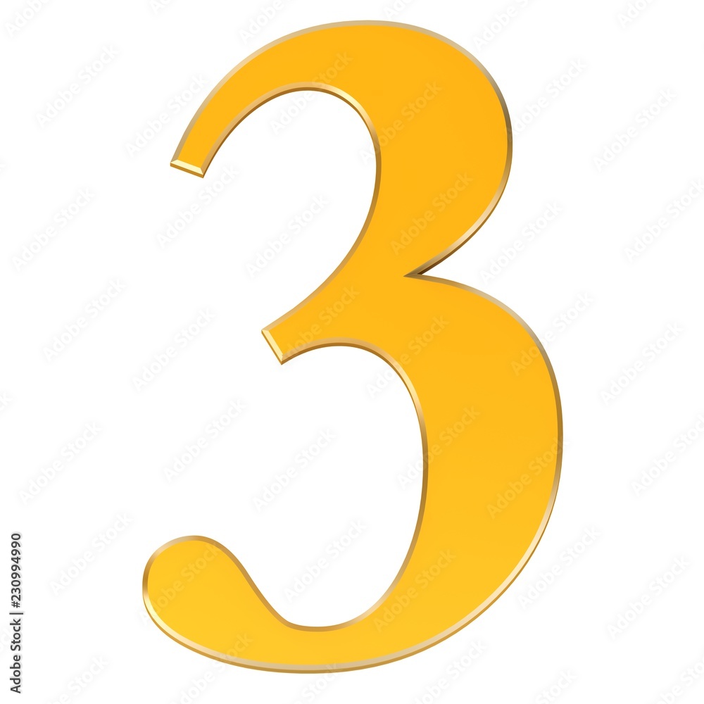 3 number sign three 3d gold 3 number sign three 3d gold