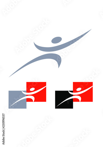 man strives for a goal. Logo template