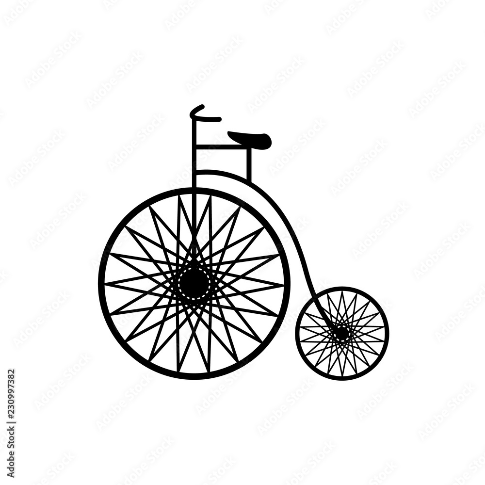 Fototapeta premium Retro bicycle icon isolated on white background.