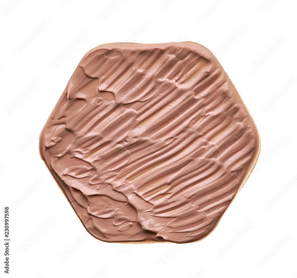 Light beige smear of creamy foundation isolated on white Light beige smear of creamy foundation isolated on white