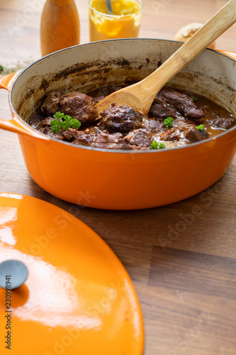 Typical Blegian beef stew flemish carbonades 