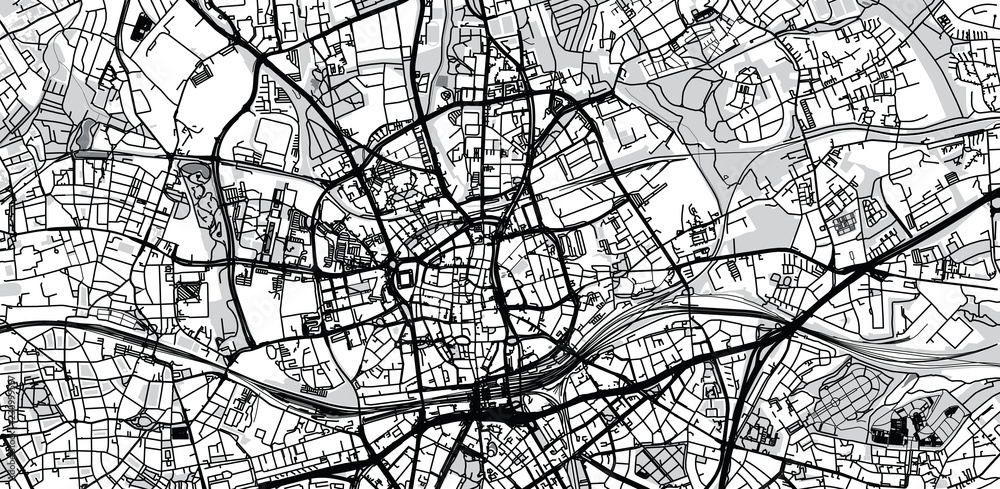 Fototapeta Urban vector city map of Essen, Germany