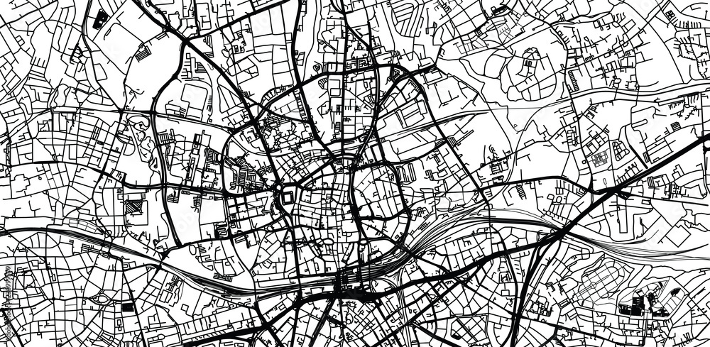 Fototapeta Urban vector city map of Essen, Germany