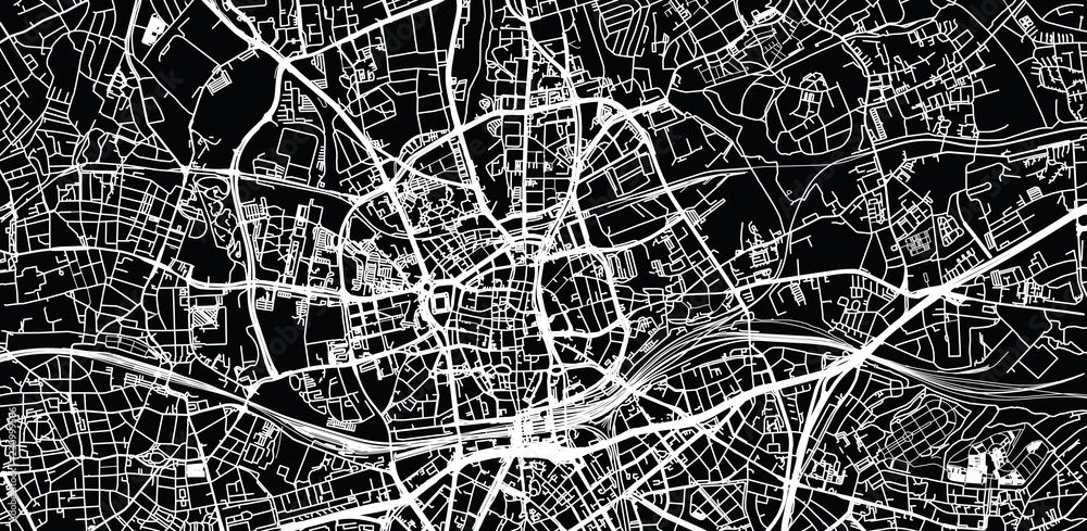 Fototapeta Miejski wektor mapa miasta Essen, Niemcy