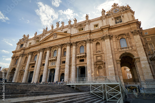 St. Peter Basilica historical building in Vatican city center of Rome Italy, famous travel and religious tourism landmark cityscape