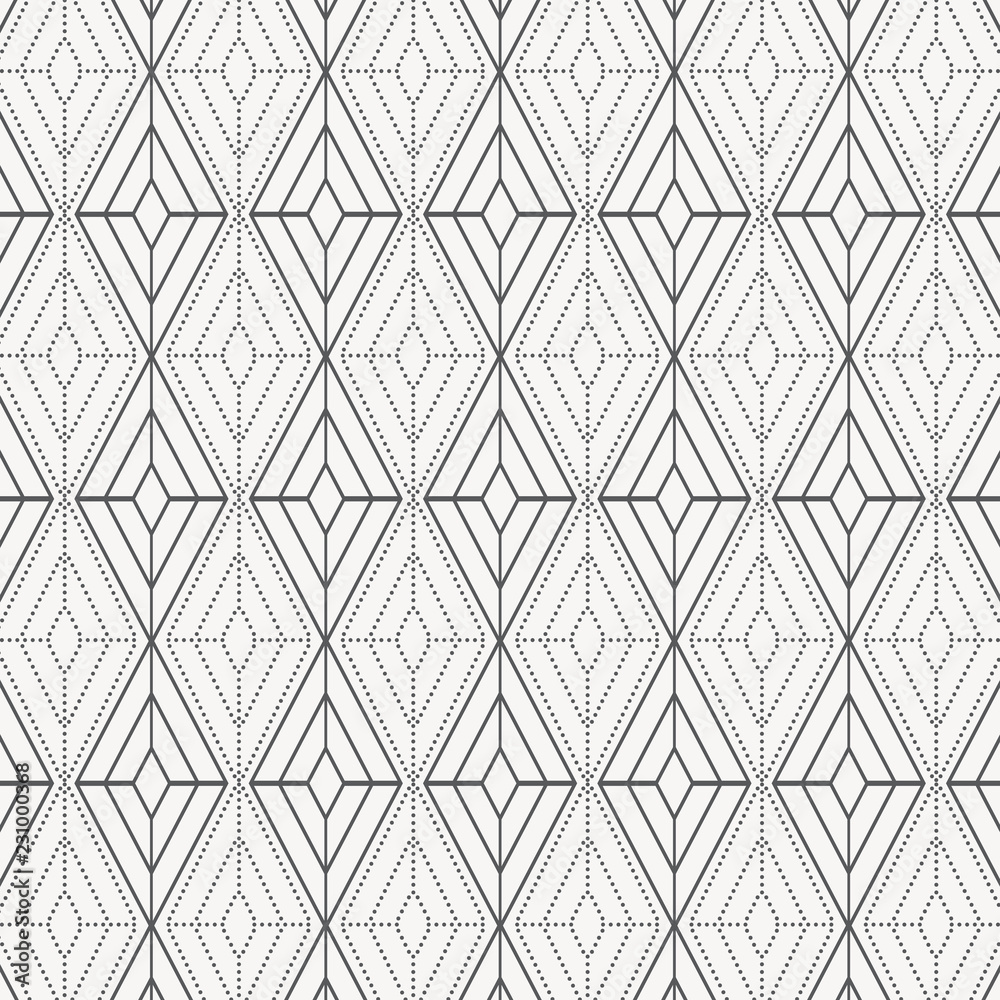 Fototapeta premium geometric vector pattern, repeating linear diamond shape with oval shape at center. graphic clean for wallpaper, fabric, background. pattern is on swatches panel.