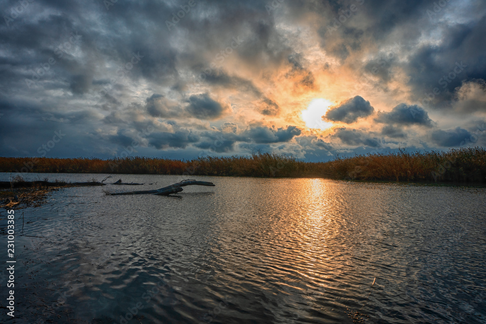 Obraz premium Irtysh river. Kazakhstan. Sunset