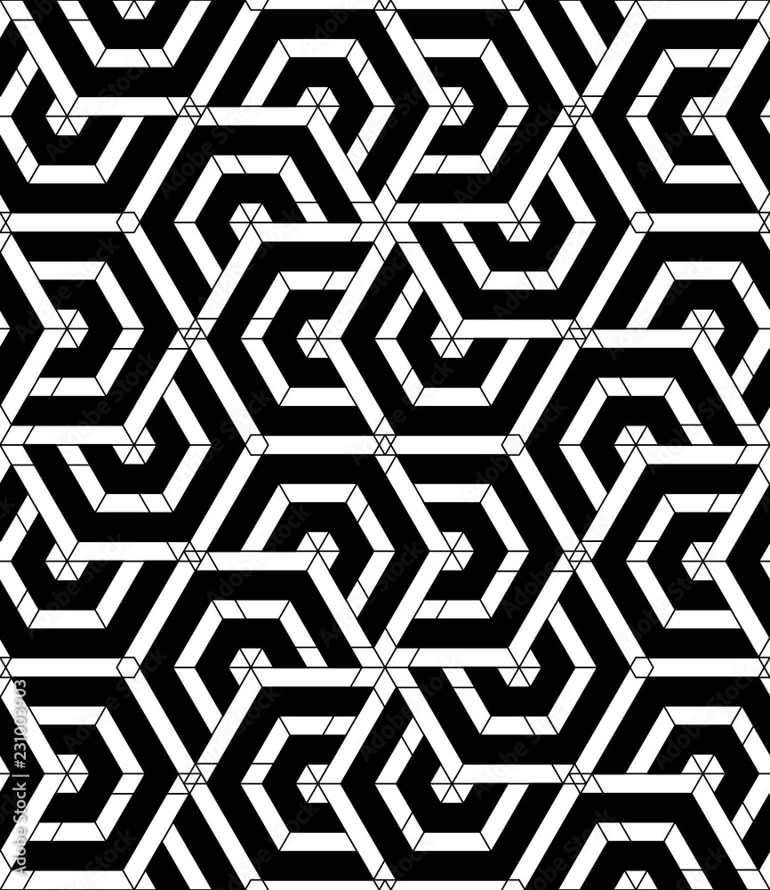 Seamless Pattern Overlapping Geometric Shapes Forming Stock Vector (Royalty  Free) 174487481, Shutterstock