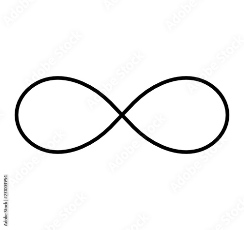  Infinity symbol Simple Vector Icon. Thin line.