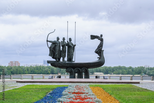 Monument in honor of the founders of Kyiv, Ukraine photo