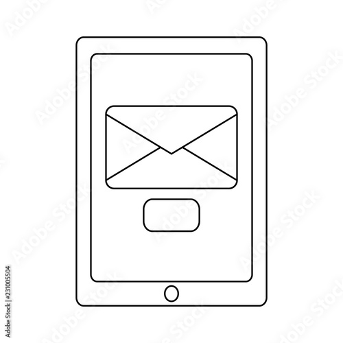 Sending email from tablet black and white
