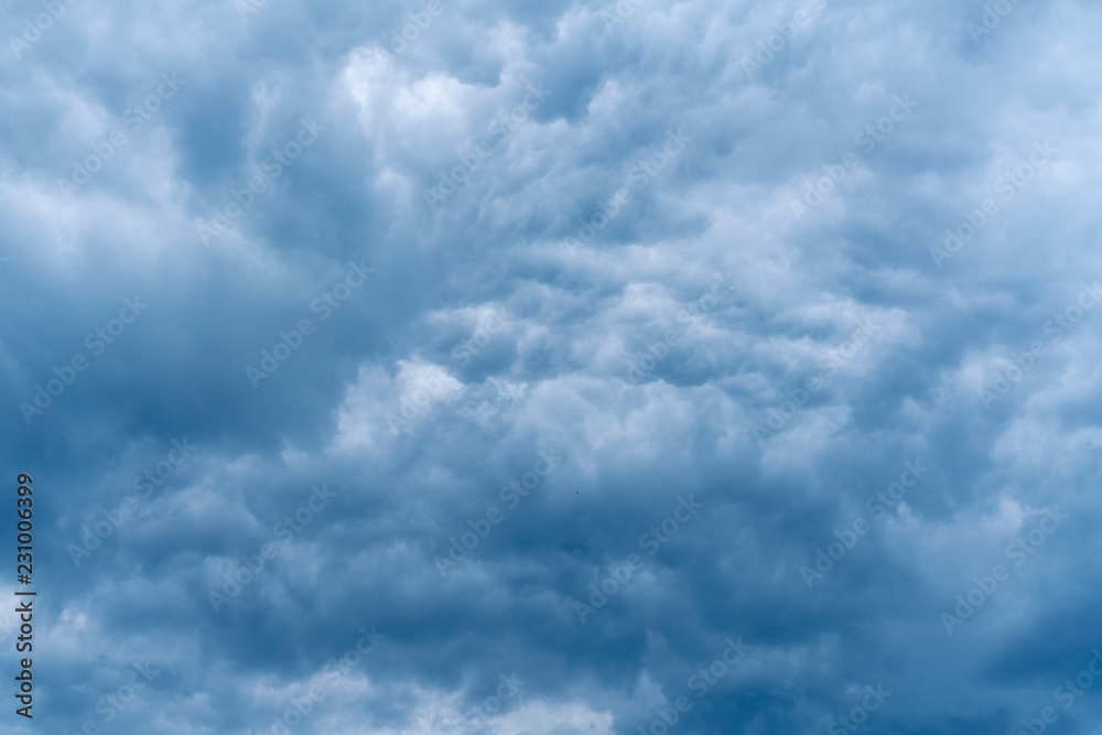 Beautiful blue cloudscape from storm clouds