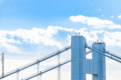 下津井瀬戸大橋の橋梁上部   The top part of  Seto ohashi Bridge tower © Kuutanx