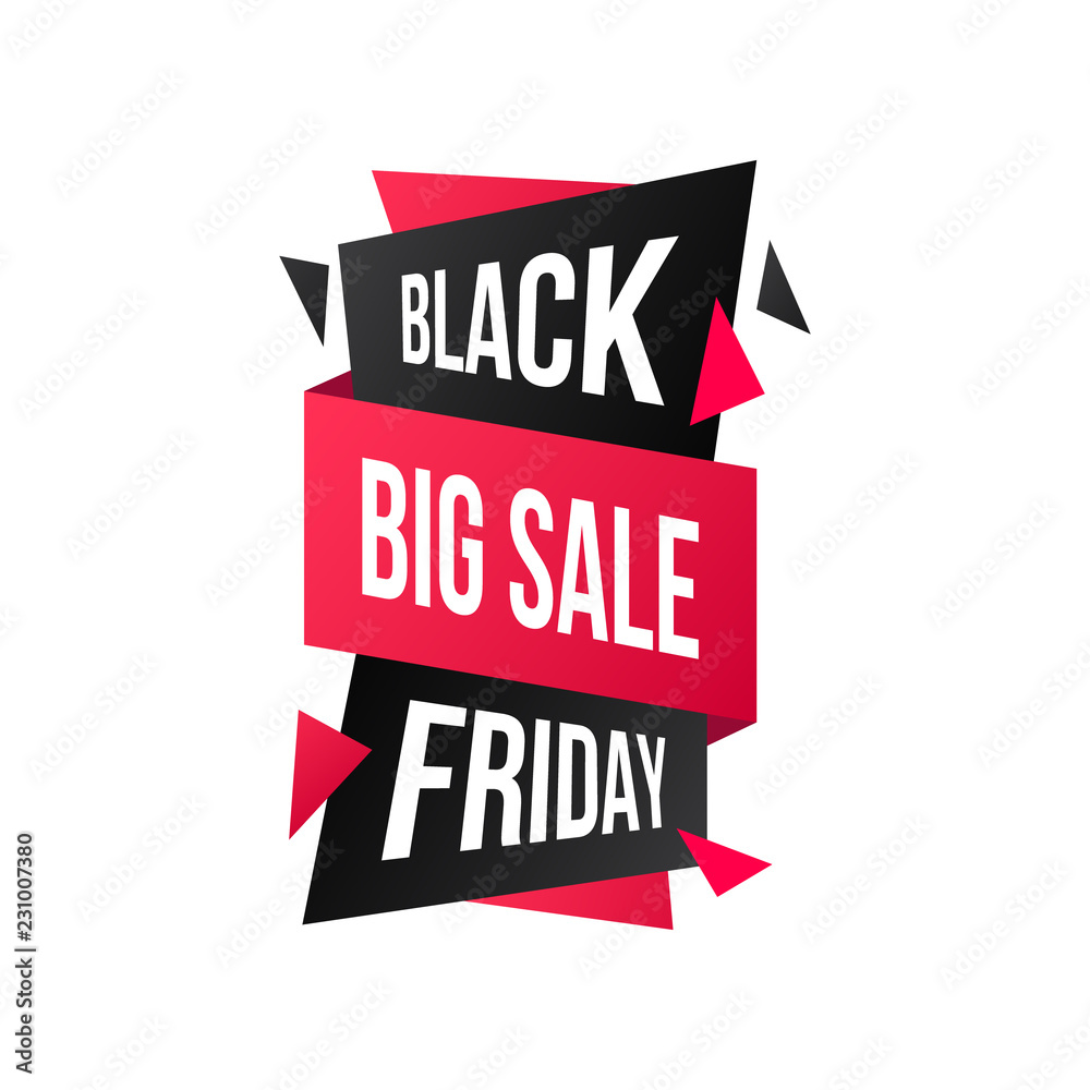 Black friday sticker. Big Sale discount banner design. Vector illustration.