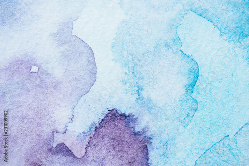 handmade light blue and purple watercolor background