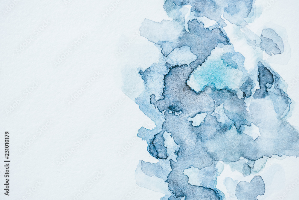 Fototapeta premium abstract background with blue watercolor blots