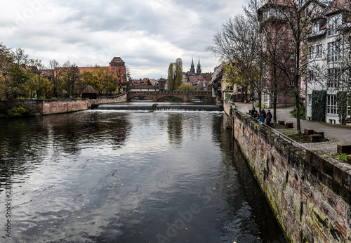 View of river Pegnitz, Nuremberg, in autumn day © Vitali