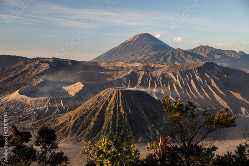 Stunning landscape that looks like Mars at the Mount Bromo volcano in East Java, Indonesia 