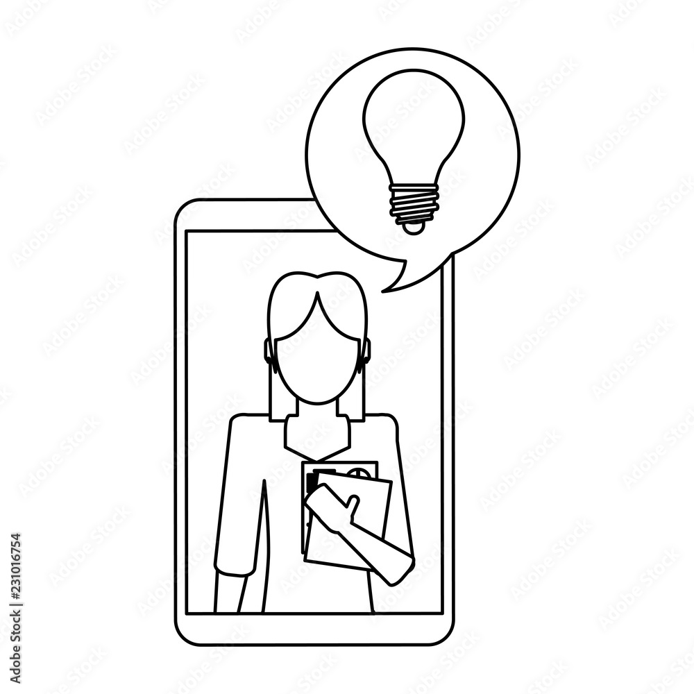 Smartphone business chat black and white Smartphone business chat black and white