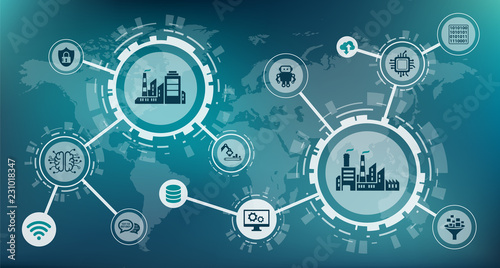 industrial internet of things   industry 4.0   business automation - vector illustration