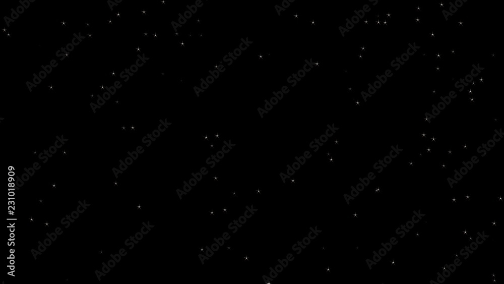 A calm starry night background. Rendered five-points stars.
