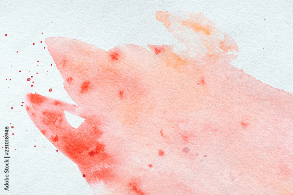 Fototapeta premium abstract red watercolor background with strokes and splatters