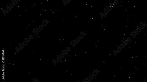 A calm starry night background. Rendered five-points stars. 