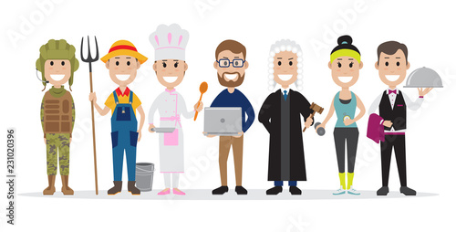 Set of people related to the different professions